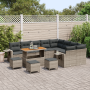 Conjunto de sofá de jardín de 13 piezas con cojines Gris Poliratán Acacia de , Sofás de exterior - Ref: Foro24-3363743, Preci...