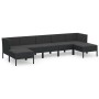 Gartenmöbel-Set, 7-teilig, schwarze Kissen aus synthetischem Rattan von vidaXL, Gartensets - Ref: Foro24-3094541, Preis: 449,...