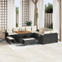 Conjunto de Sofá de Jardín de 13 Piezas con Cojines Negro Poliratán Acacia de , Sofás de exterior - Ref: Foro24-3363745, Prec...