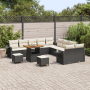 Set de Sofá para Jardín de 13 Piezas con Cojines Poliratán Negro Acacia de , Sofás de exterior - Ref: Foro24-3363750, Precio:...