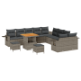 Conjunto de Sofá de Jardín de 13 Piezas con Cojines Gris Poliratán Acacia de , Sofás de exterior - Ref: Foro24-3363753, Preci...