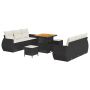 Conjunto de Sofá de Jardín de 9 Piezas con Cojines Ratán Negro Acacia de , Sofás de exterior - Ref: Foro24-3363775, Precio: 6...