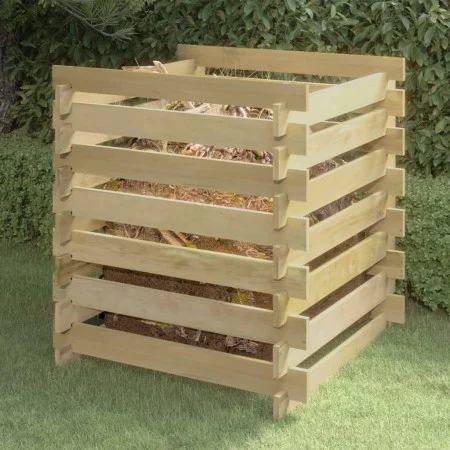 Compostador de listones madera pino impregnada 90x90x90 cm de vidaXL, Compostadores - Ref: Foro24-318377, Precio: 54,24 €, De...