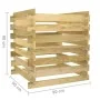 Compostador de listones madera pino impregnada 90x90x90 cm de vidaXL, Compostadores - Ref: Foro24-318377, Precio: 54,24 €, De...