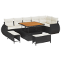 Conjunto de Sofás de Jardín de 9 Piezas con Cojines Negro Poliratán Acacia de , Sofás de exterior - Ref: Foro24-3363835, Prec...