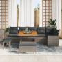Conjunto de Sofá de Jardín de 9 Piezas con Cojines Gris Poliratán Acacia de , Sofás de exterior - Ref: Foro24-3363838, Precio...