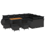 Conjunto de Sofá de Jardín de 13 Piezas con Cojines Negro Poliratán Acacia de , Sofás de exterior - Ref: Foro24-3363869, Prec...