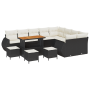 Conjunto de Sofá de Jardín de 13 Piezas con Cojines Negro Poliratán Acacia de , Sofás de exterior - Ref: Foro24-3363870, Prec...