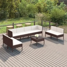 9-piece garden furniture set and brown synthetic rattan cushions by vidaXL, Garden sets - Ref: Foro24-3094359, Price: 698,79 ...