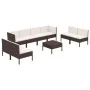 9-piece garden furniture set and brown synthetic rattan cushions by vidaXL, Garden sets - Ref: Foro24-3094359, Price: 698,79 ...