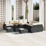 Juego de Sofá de Jardín de 13 Piezas con Cojines Negro Poliratán Acacia de , Sofás de exterior - Ref: Foro24-3363880, Precio:...