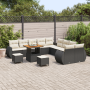 Juego de Sofá de Jardín de 13 Piezas con Cojines Negro Poliratán Acacia de , Sofás de exterior - Ref: Foro24-3363880, Precio:...