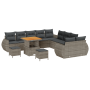 Set de Sofá de Jardín de 13 piezas con cojines Gris Poliratán Acacia de , Sofás de exterior - Ref: Foro24-3363883, Precio: 84...