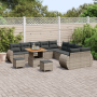 Set de Sofá de Jardín de 13 piezas con cojines Gris Poliratán Acacia de , Sofás de exterior - Ref: Foro24-3363883, Precio: 84...