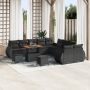 Set de sofá de jardín de 13 piezas con cojines negro ratán polimérico acacia de , Sofás de exterior - Ref: Foro24-3363884, Pr...