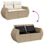 Conjunto de Sofá de Jardín de 13 Piezas con Cojines Beige de Ratán Polimérico | Foro24.es | Tu tienda online para hogar, jardín y más Foro24.es