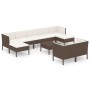 Gartenmöbel Set 10 Stück und Kissen braun synthetisches Rattan von vidaXL, Gartensets - Ref: Foro24-3094575, Preis: 733,37 €,...
