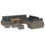 Conjunto de sofá de jardín de 13 piezas con cojines gris ratán sintético | Foro24.es | Tu tienda online para hogar, jardín y más Foro24.es
