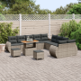 Conjunto de sofá de jardín de 13 piezas con cojines gris ratán sintético | Foro24.es | Tu tienda online para hogar, jardín y más Foro24.es