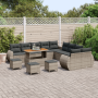 Conjunto de Sofá de Jardín de 14 Piezas con Cojines Gris de Poliratán Acacia | Foro24.es | Tu tienda online para hogar, jardín y más Foro24.es
