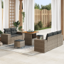 Conjunto de Sofá de Jardín de 8 Piezas con Cojines Gris Ratán Poliéster Acacia | Foro24.es | Tu tienda online para hogar, jardín y más Foro24.es