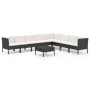 9-teiliges Gartenmöbel-Set und schwarze synthetische Rattankissen von vidaXL, Gartensets - Ref: Foro24-3094460, Preis: 801,02...