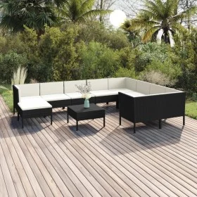 Gartenmöbelset 11-teilig und schwarze synthetische Rattankissen von vidaXL, Gartensets - Ref: Foro24-3094504, Preis: 951,10 €...