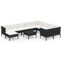 Gartenmöbelset 11-teilig und schwarze synthetische Rattankissen von vidaXL, Gartensets - Ref: Foro24-3094504, Preis: 952,46 €...