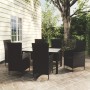 Juego de comedor de jardín 7 piezas ratán sintético negro de vidaXL, Conjuntos de jardín - Ref: Foro24-3094868, Precio: 555,6...