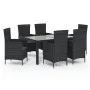 Garten-Essgruppe 7-teilig aus schwarzem synthetischem Rattan von vidaXL, Gartensets - Ref: Foro24-3094868, Preis: 524,93 €, R...