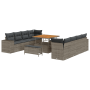 Conjunto de Sofá de Jardín de 11 Piezas con Cojines Gris Poliratán Acacia de , Sofás de exterior - Ref: Foro24-3363938, Preci...