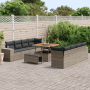 Conjunto de Sofá de Jardín de 11 Piezas con Cojines Gris Poliratán Acacia de , Sofás de exterior - Ref: Foro24-3363938, Preci...