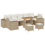 Conjunto de sofá de jardín de 10 piezas con cojines Beige Ratán Polimérico Acacia de , Sofás de exterior - Ref: Foro24-336394...
