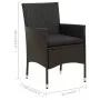 Garten-Essgruppe 7-teilig aus schwarzem synthetischem Rattan von vidaXL, Gartensets - Ref: Foro24-3094868, Preis: 524,93 €, R...