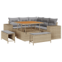 Set de sofá de jardín de 8 piezas con cojines beige de poliratán y acacia de , Sofás de exterior - Ref: Foro24-3363947, Preci...