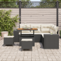 Conjunto de Sofá de Jardín de 8 Piezas con Cojines Negro Ratán de , Sofás de exterior - Ref: Foro24-3363955, Precio: 520,45 €...