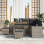 Juego de Sofás de Jardín de 8 Piezas con Almohadas Gris Poliratán Acacia de , Sofás de exterior - Ref: Foro24-3363958, Precio...