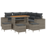 Conjunto de Sofá de Jardín de 9 Piezas con Cojines Gris Poliratán Acacia de , Sofás de exterior - Ref: Foro24-3363963, Precio...