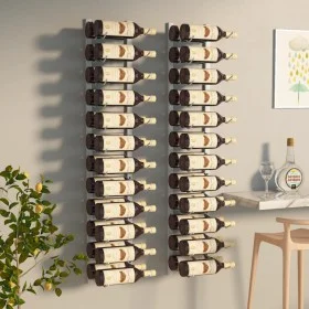 Wall wine rack for 24 bottles 2 units white iron by vidaXL, Wine racks - Ref: Foro24-340885, Price: 90,73 €, Discount: %
