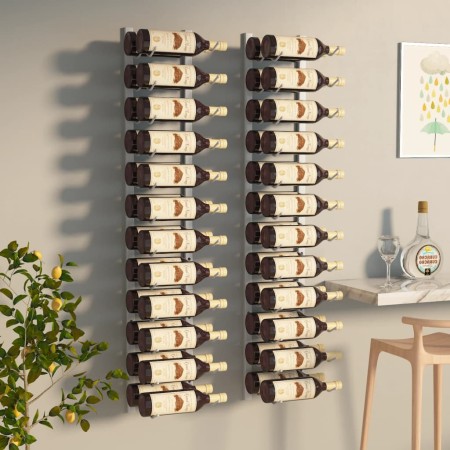 Wand-Weinregal für 24 Flaschen, 2 Einheiten, weißes Eisen von vidaXL, Weinregale - Ref: Foro24-340885, Preis: 92,34 €, Rabatt: %