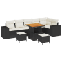 Juego de Sofá de Jardín de 9 Piezas con Cojines Ratán Poly Negro Acacia de , Sofás de exterior - Ref: Foro24-3363970, Precio:...
