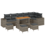 Conjunto de Sofás de Jardín de 10 Piezas con Cojines Gris Poliratán Acacia de , Sofás de exterior - Ref: Foro24-3363983, Prec...