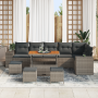 Conjunto de Sofás de Jardín de 10 Piezas con Cojines Gris Poliratán Acacia de , Sofás de exterior - Ref: Foro24-3363983, Prec...