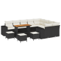 Conjunto de Sofás de Jardín de 13 Piezas con Cojines Poliratán Negro Acacia de , Sofás de exterior - Ref: Foro24-3364000, Pre...