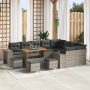 Conjunto de Sofás de Jardín de 13 Piezas con Cojines Gris de Poliratán y Acacia de , Sofás de exterior - Ref: Foro24-3364003,...
