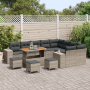 Conjunto de Sofás de Jardín de 13 Piezas con Cojines Gris de Poliratán y Acacia de , Sofás de exterior - Ref: Foro24-3364003,...
