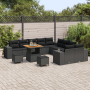 Conjunto de sofá de jardín de 13 piezas con cojines negro poliratán acacia de , Sofás de exterior - Ref: Foro24-3364009, Prec...