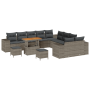 Conjunto de Sofá de Jardín de 13 Piezas con Cojines Gris Poliratán Acacia de , Sofás de exterior - Ref: Foro24-3364018, Preci...