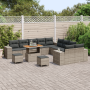Conjunto de Sofá de Jardín de 13 Piezas con Cojines Gris Poliratán Acacia de , Sofás de exterior - Ref: Foro24-3364018, Preci...