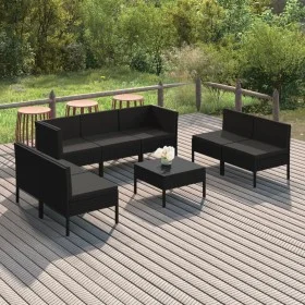 Garden furniture set 8 pieces and black synthetic rattan cushions by vidaXL, Garden sets - Ref: Foro24-3094357, Price: 622,65...